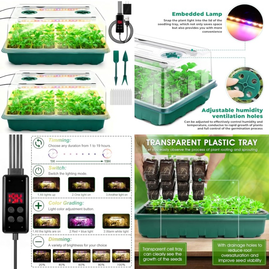 Seed Starter Tray with Grow Li - Humidity Dome Kit review and price