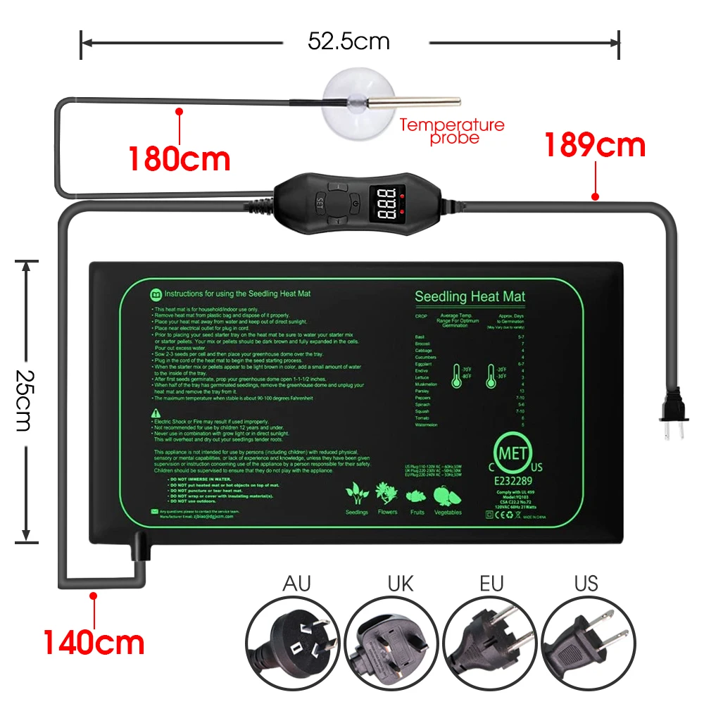 50W EU-US/UK/AU Adjustable The - Heat Mat Seedling review and price